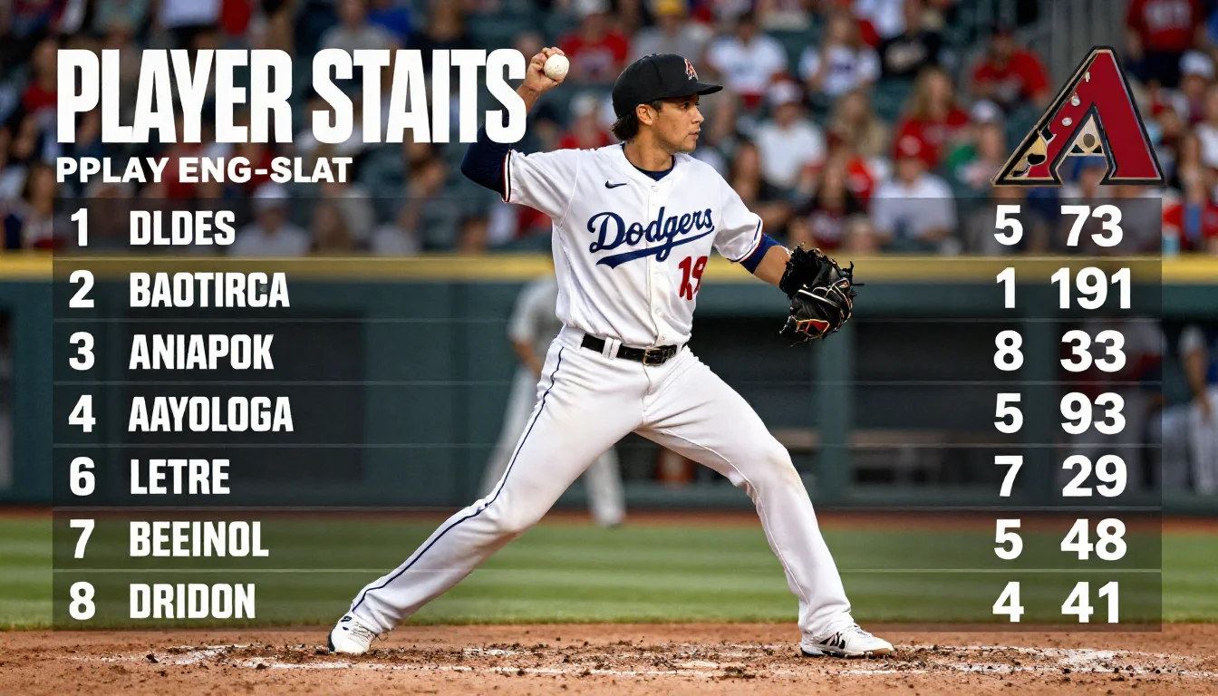Dodgers vs Arizona Diamondbacks Match Player Stats